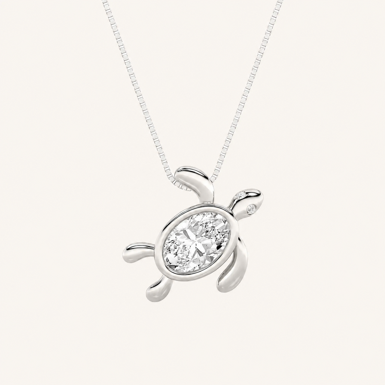 1.5CT Oval Cut Lab Grown Diamond Pendant Necklace