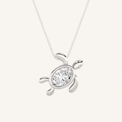1.5CT Oval Cut Lab Grown Diamond Pendant Necklace