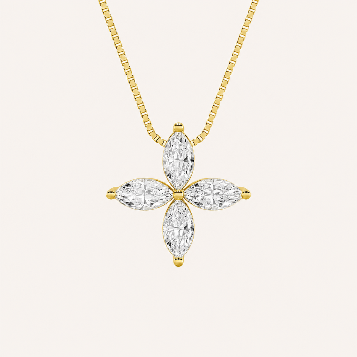 1CT Marquise Cut Lab Grown Diamond Pendant Necklace