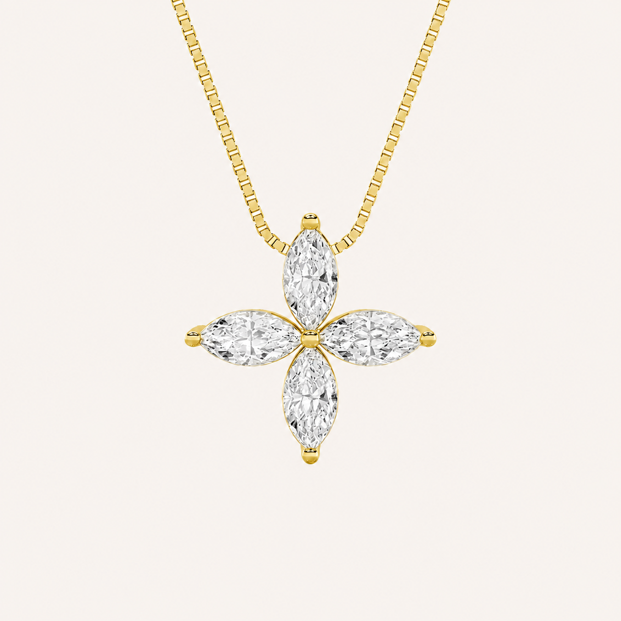 1CT Marquise Cut Lab Grown Diamond Pendant Necklace