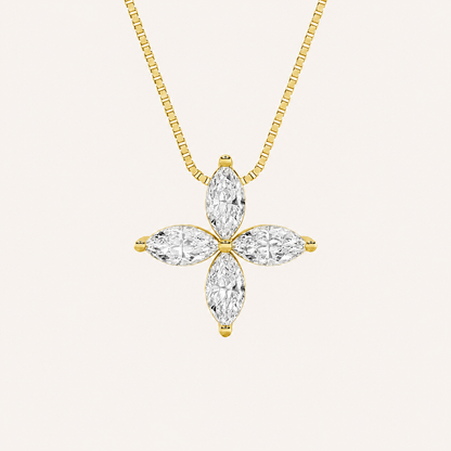 1CT Marquise Cut Lab Grown Diamond Pendant Necklace