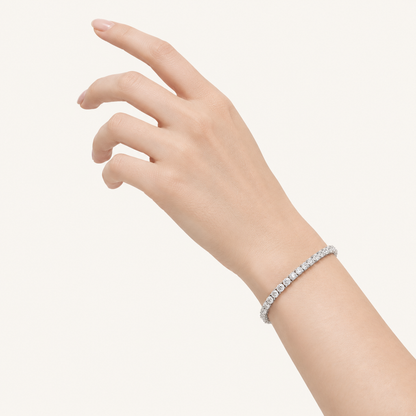 6.75CT Oval and Round Cut Lab Grown Diamond Bracelet
