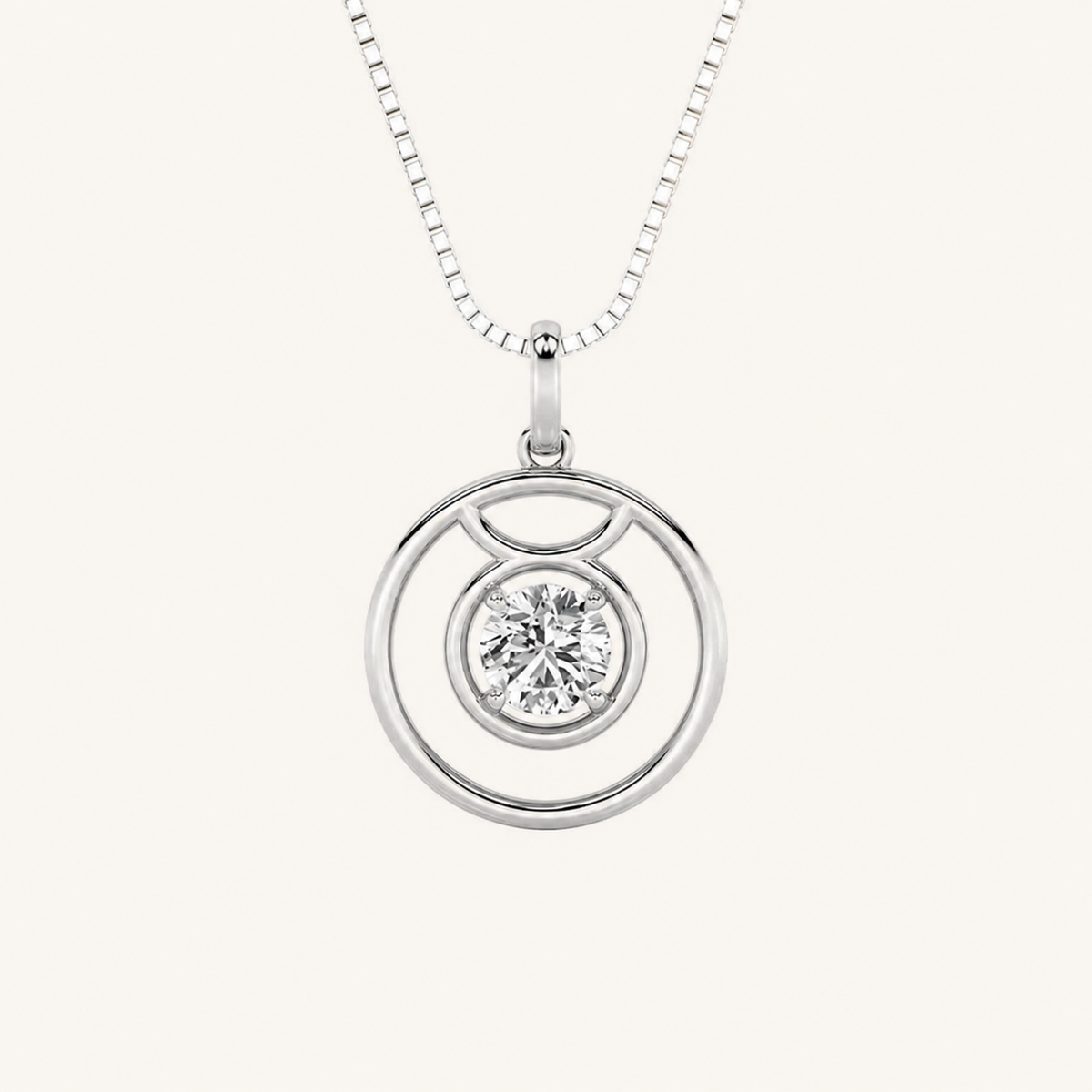 1CT Round Cut Lab Grown Diamond Pendant Necklace