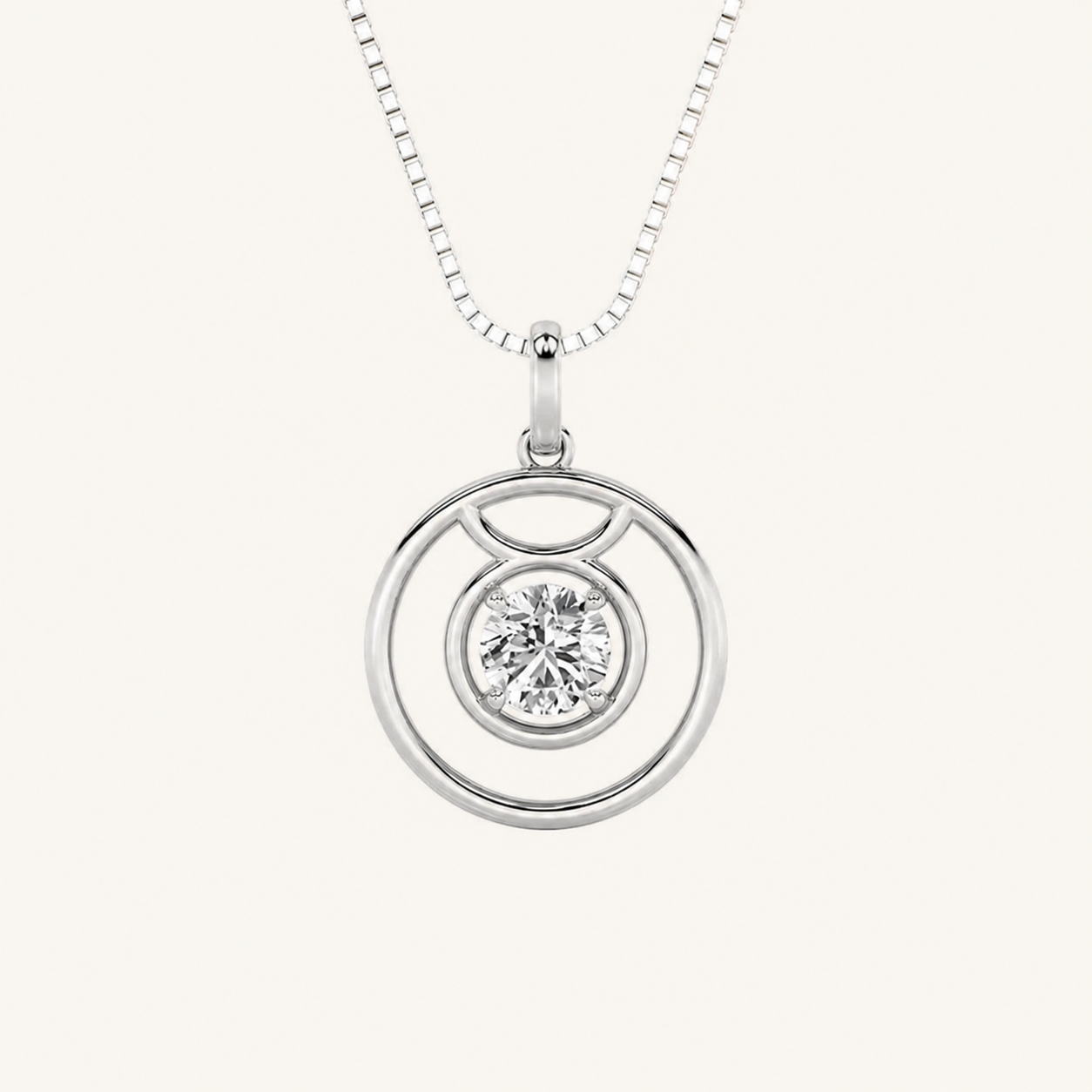 1CT Round Cut Lab Grown Diamond Pendant Necklace