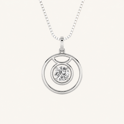 1CT Round Cut Lab Grown Diamond Pendant Necklace