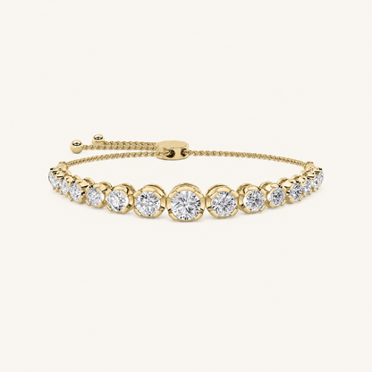 3.5CT Round Cut Lab Grown Diamond Bolo Bracelet