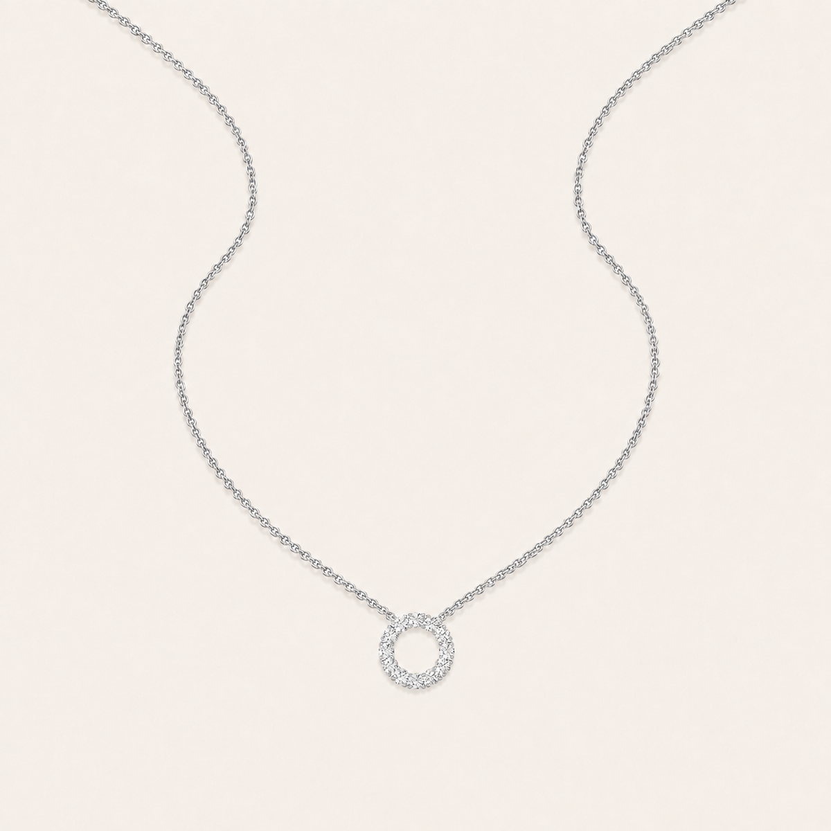 2CT Round Cut Lab Grown Diamond Circle Pendant Necklace