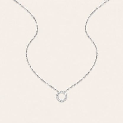 2CT Round Cut Lab Grown Diamond Circle Pendant Necklace