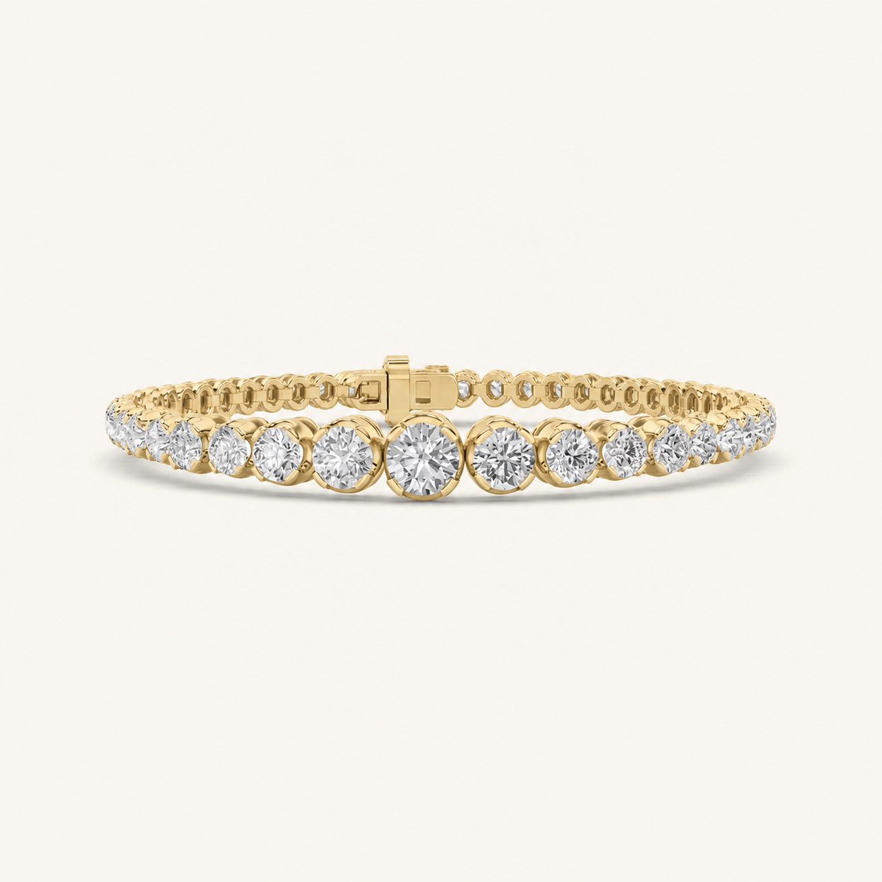 5CT Round Cut Lab Grown Diamond Graduating Tennis Bracelet