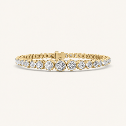 5CT Round Cut Lab Grown Diamond Graduating Tennis Bracelet