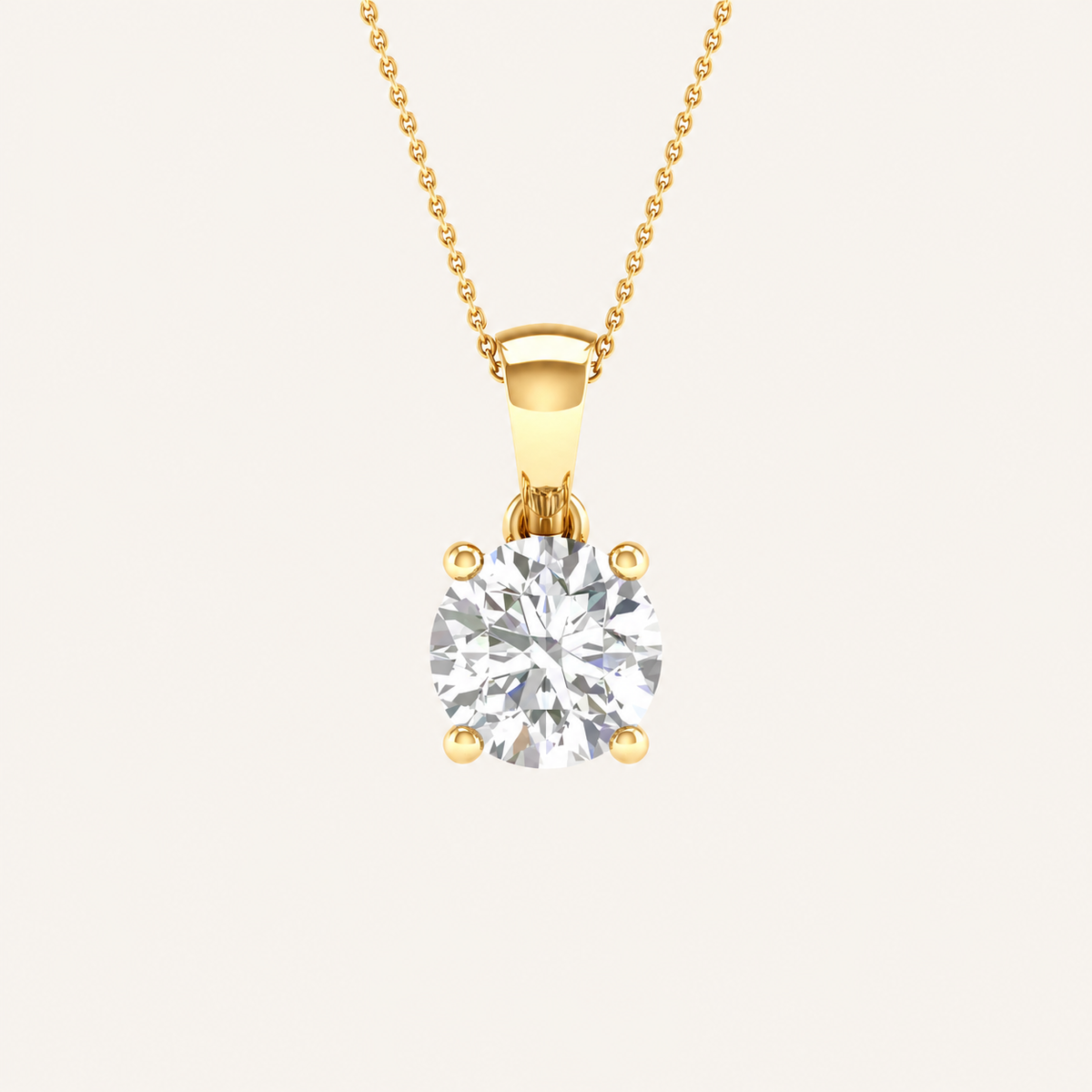 2.00CT Round Cut Lab Grown Diamond Pendant