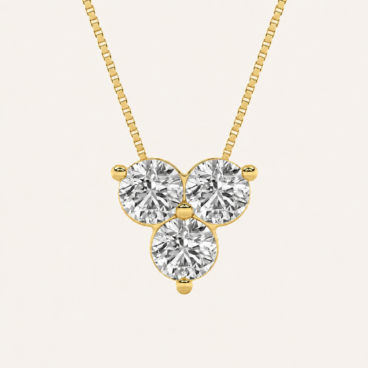 1CT Round Cut Lab Grown Diamond Pendant Necklace