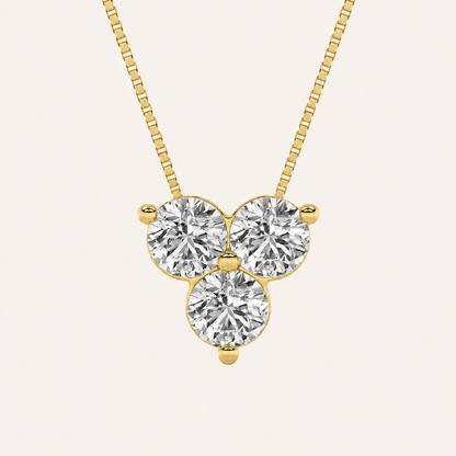 1CT Round Cut Lab Grown Diamond Pendant Necklace