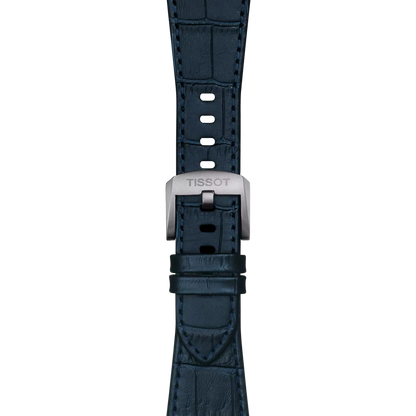 Tissot Official Dark Blue PRX 40mm Leather Strap With Steel Endpiece 2
