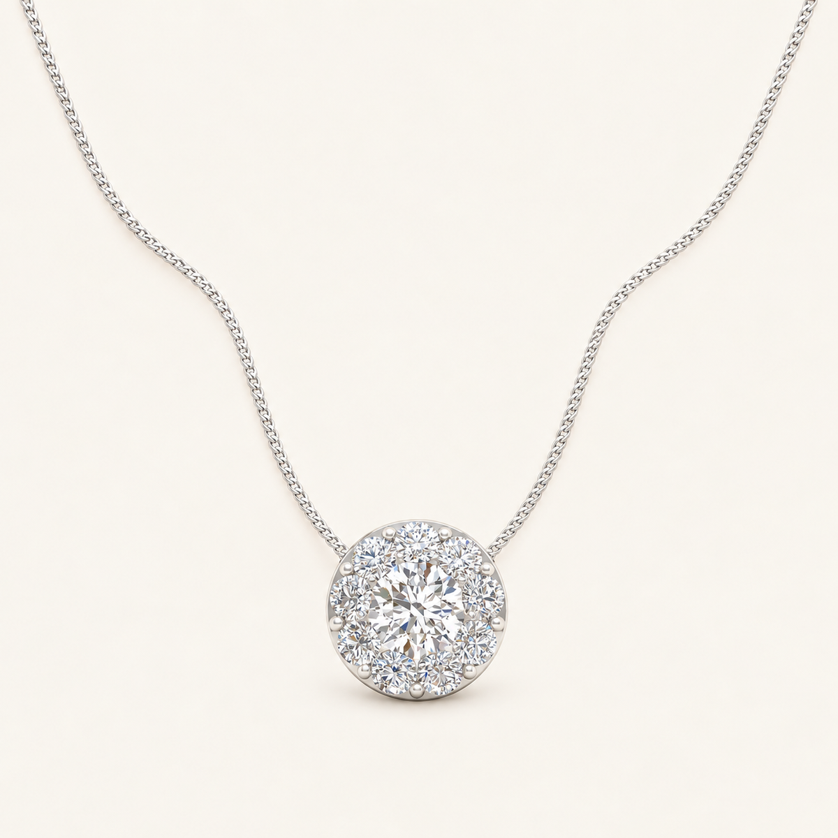 1.00CT Round Cut Lab Grown Diamond Pendant