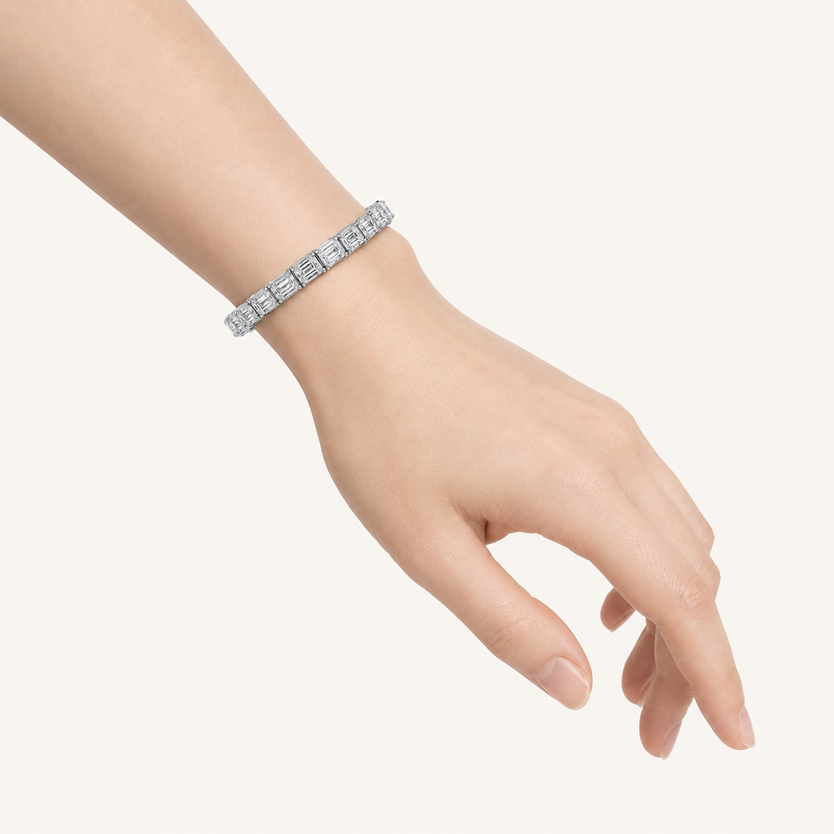 27CT Radiant Cut Lab Grown Diamond East West Tennis Bracelet