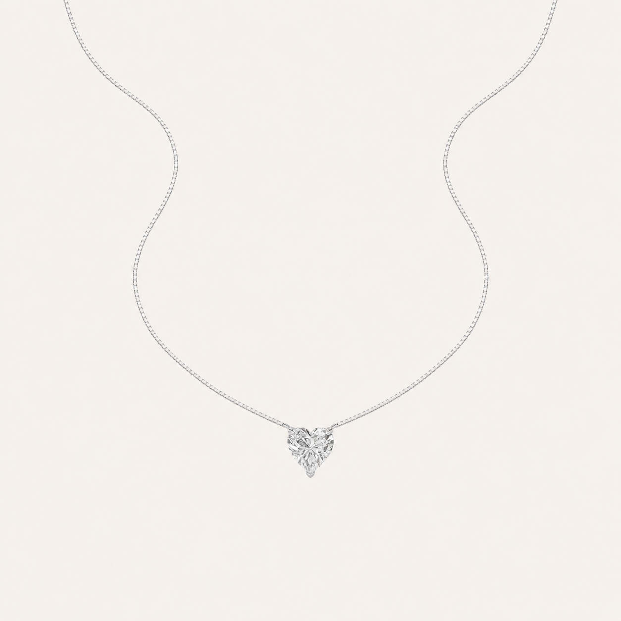 1CT Heart Cut Lab Grown Diamond Pendant Heart Necklace
