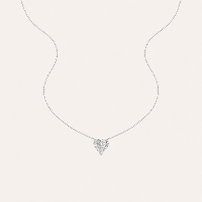 1CT Heart Cut Lab Grown Diamond Pendant Heart Necklace