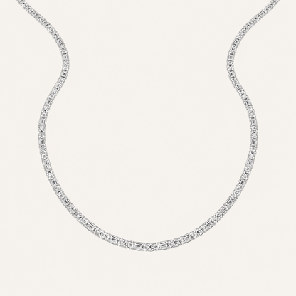 25CT Round Cut Lab Grown Diamond Tennis Necklace