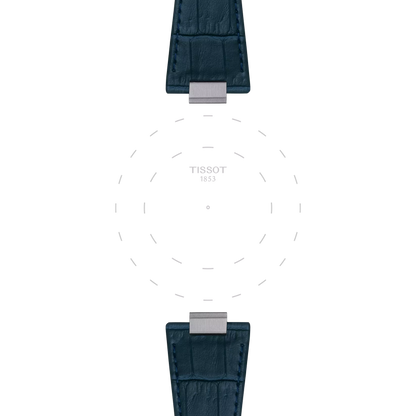 Tissot Official Dark Blue PRX 40mm Leather Strap With Steel Endpiece 3