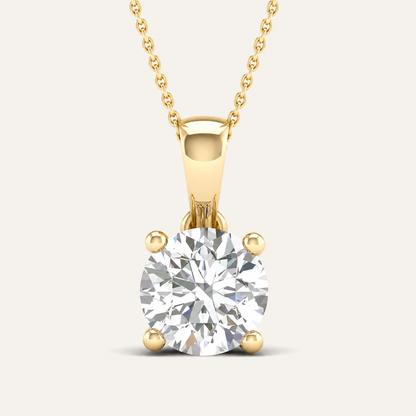 1.00CT Round Cut Certified Lab Grown Diamond Pendant