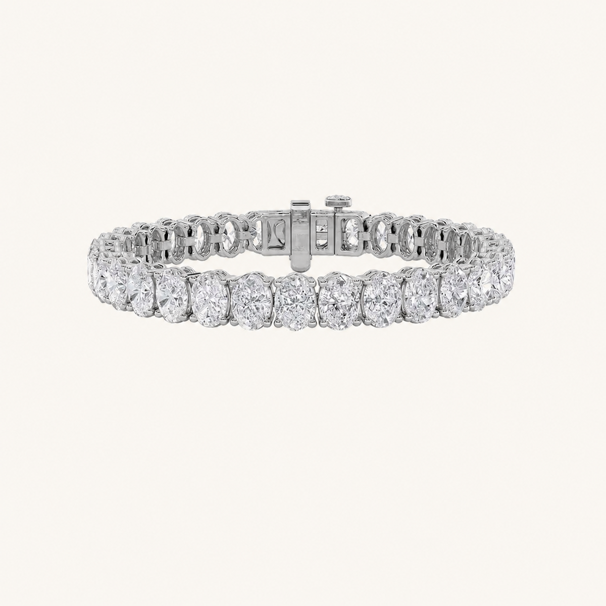 24CT Oval Cut Lab Grown Diamond Tennis Bracelet