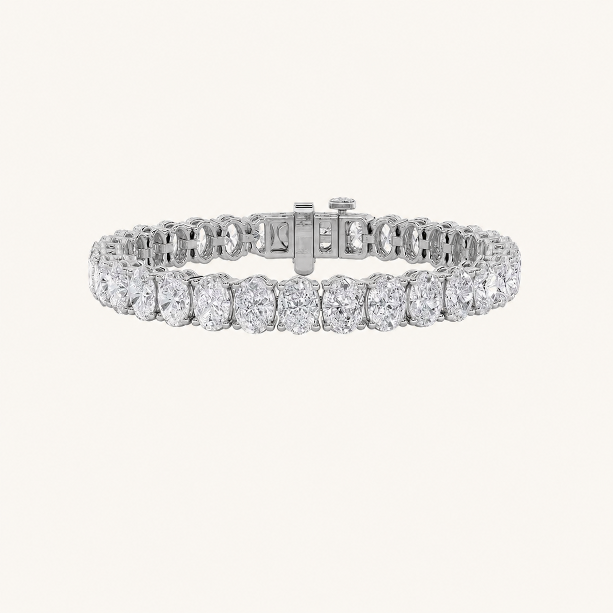 24CT Oval Cut Lab Grown Diamond Tennis Bracelet