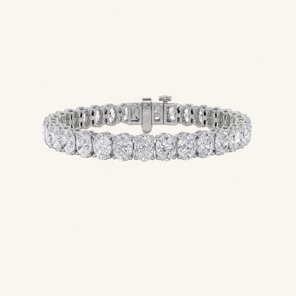 24CT Oval Cut Lab Grown Diamond Tennis Bracelet