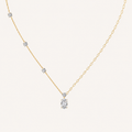 3.5CT Oval Cut Lab Grown Diamond Necklace