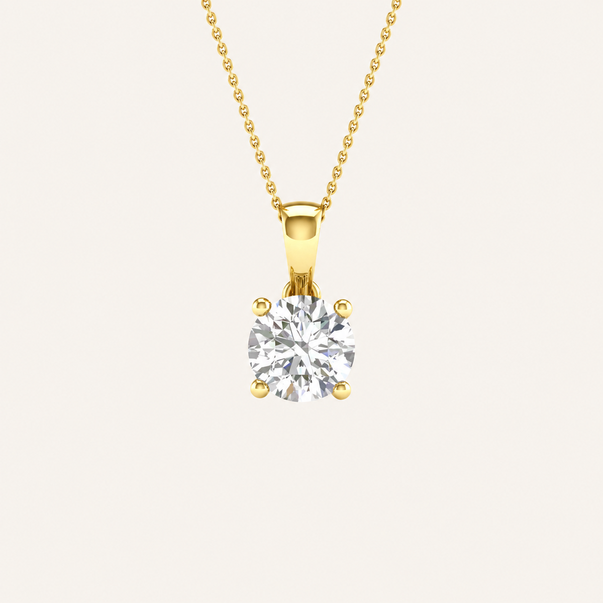 0.50CT Round Cut Lab Grown Diamond Pendant