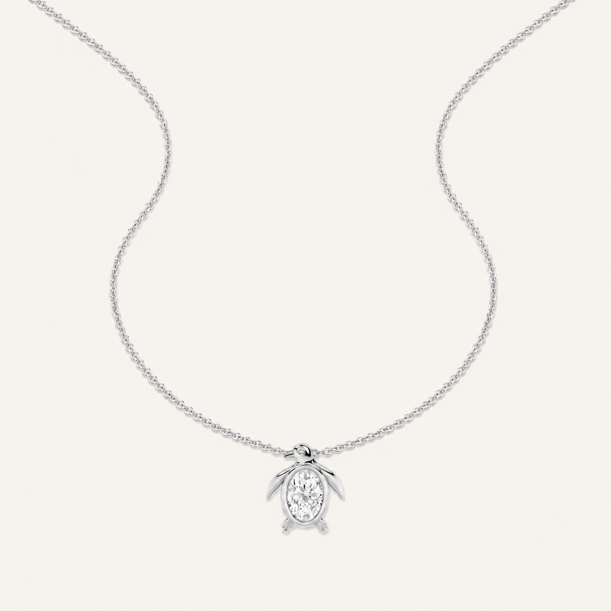 1CT Oval Cut Lab Grown Diamond Pendant Necklace