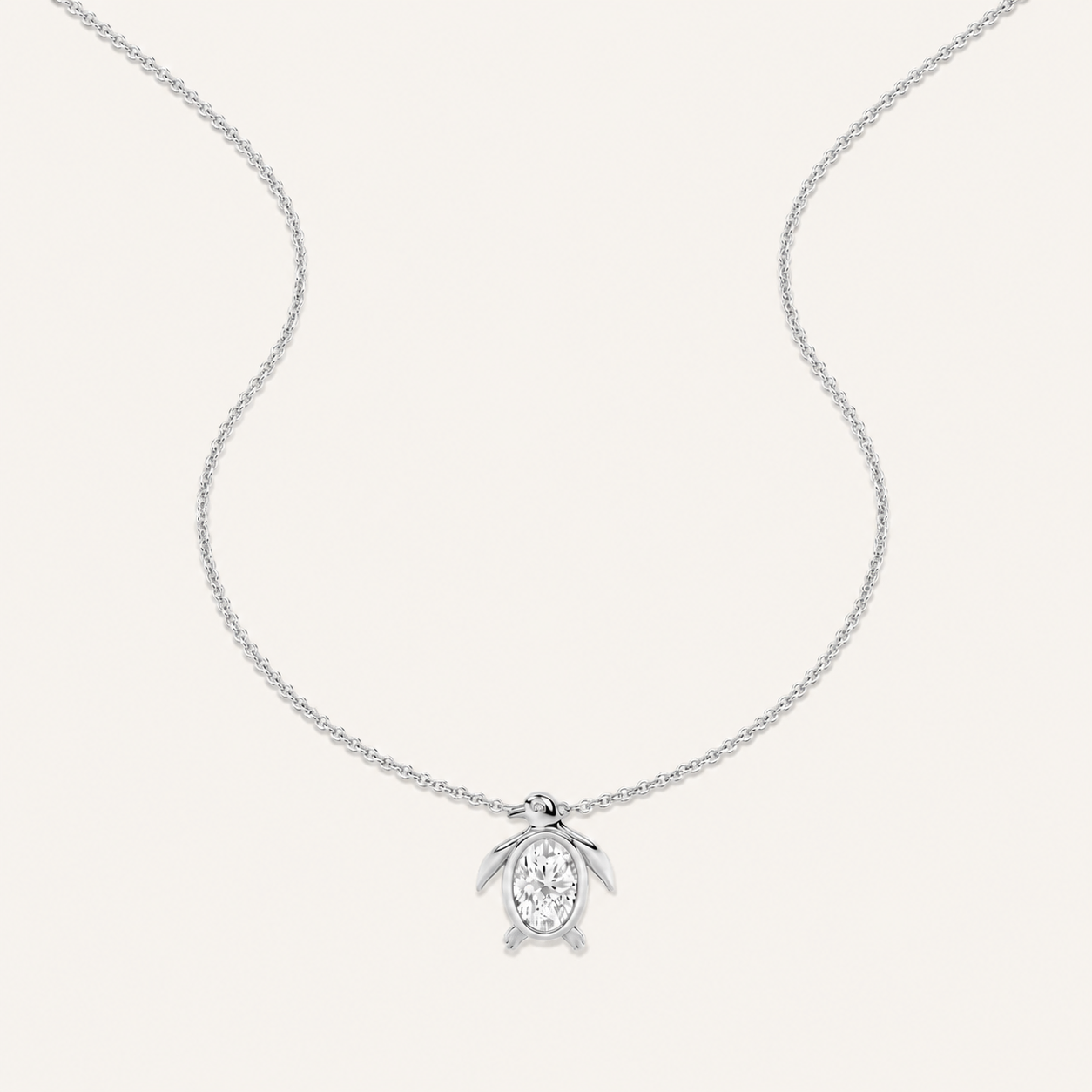 1CT Oval Cut Lab Grown Diamond Pendant Necklace