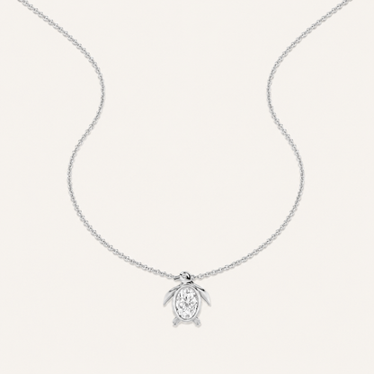 1CT Oval Cut Lab Grown Diamond Pendant Necklace