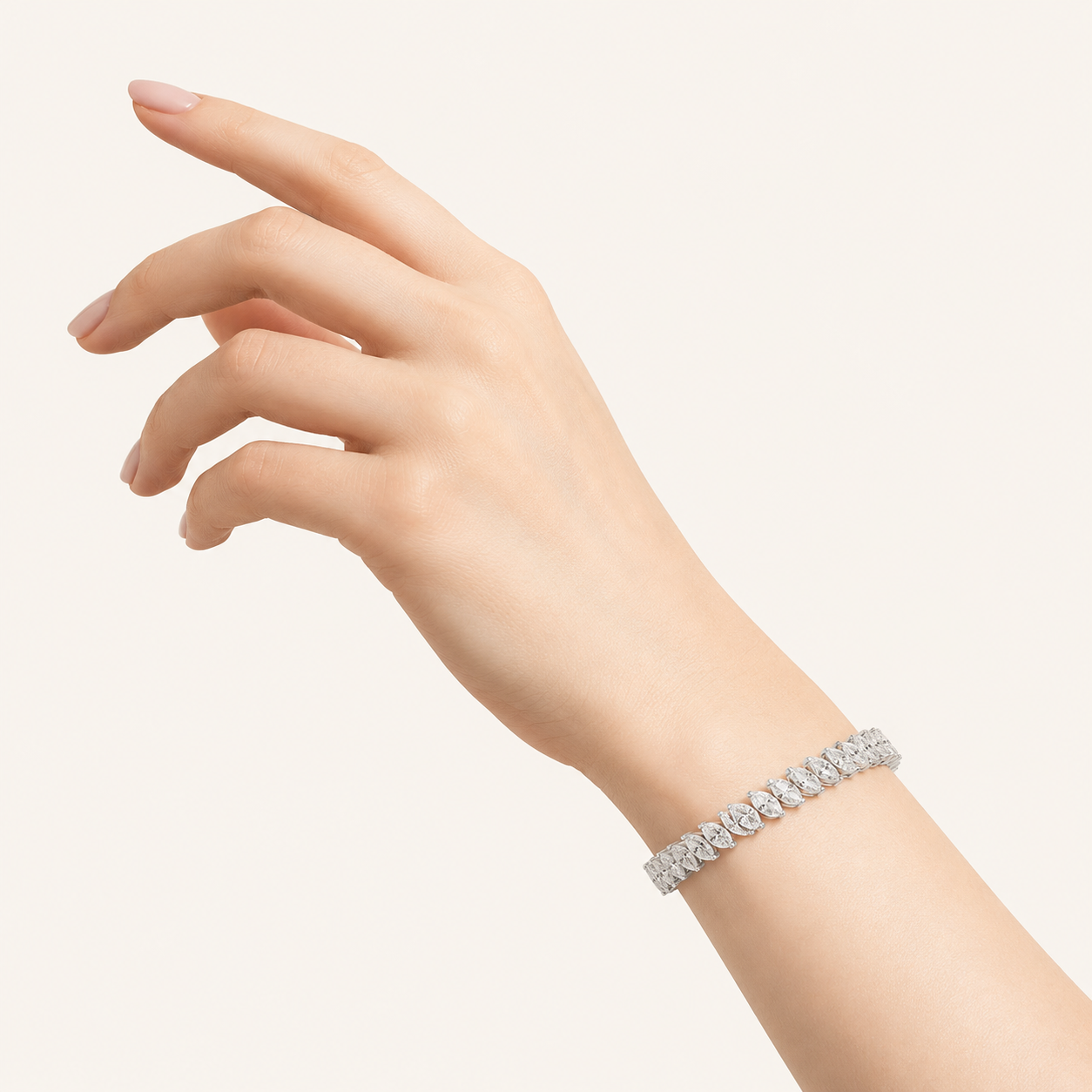 16.5CT Marquise Cut Lab Grown Diamond Tennis Bracelet