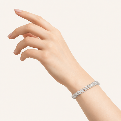 16.5CT Marquise Cut Lab Grown Diamond Tennis Bracelet