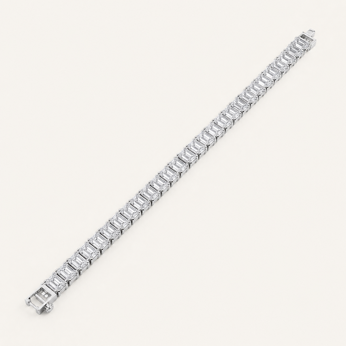 13CT Emerald Cut Lab Grown Diamond Tennis Bracelet