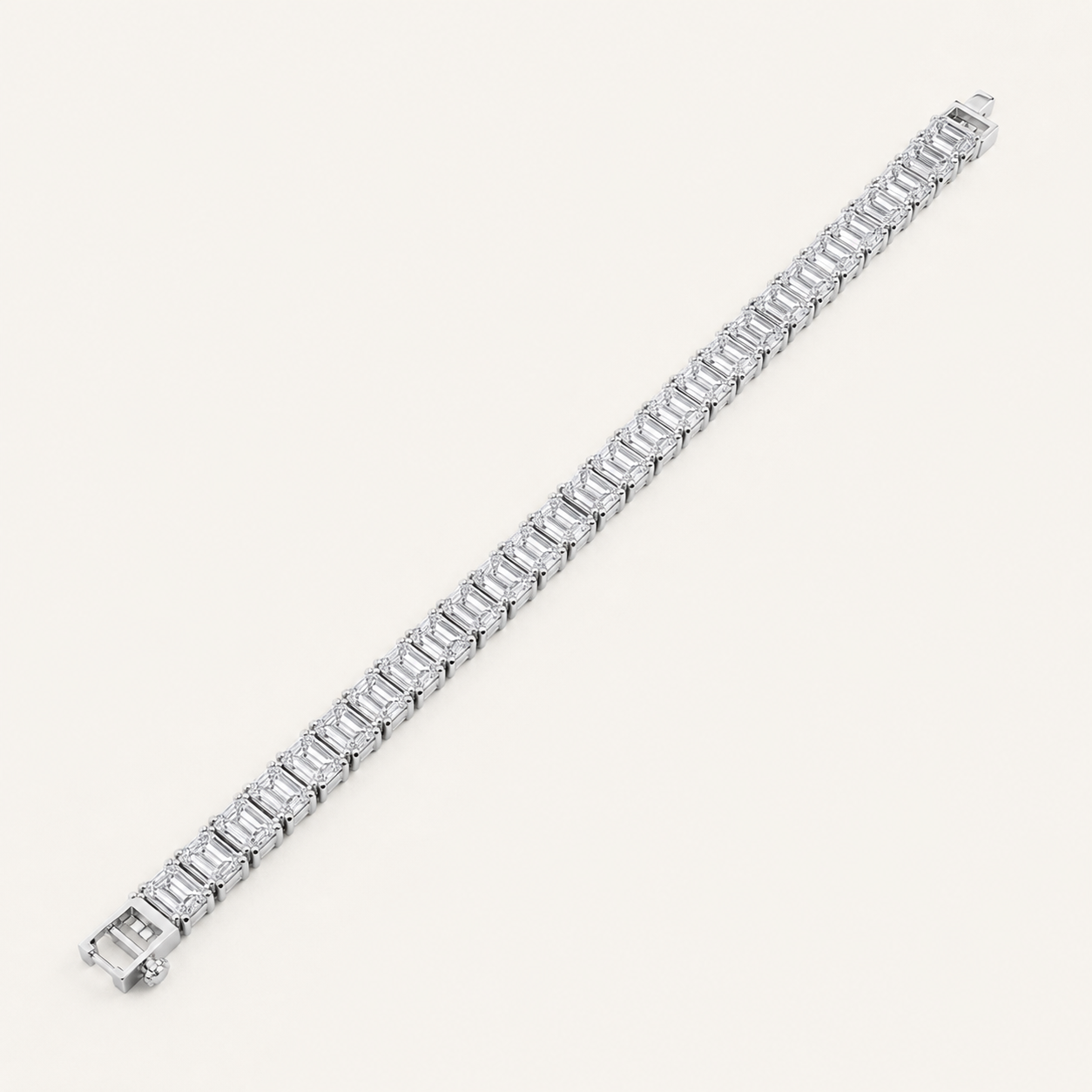 13CT Emerald Cut Lab Grown Diamond Tennis Bracelet