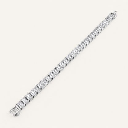 13CT Emerald Cut Lab Grown Diamond Tennis Bracelet