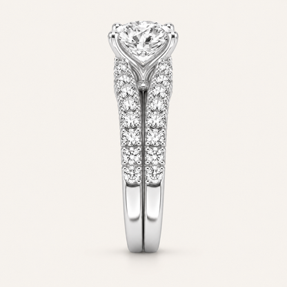 5.00CT Round Cut Lab Grown Diamond Bridal Set