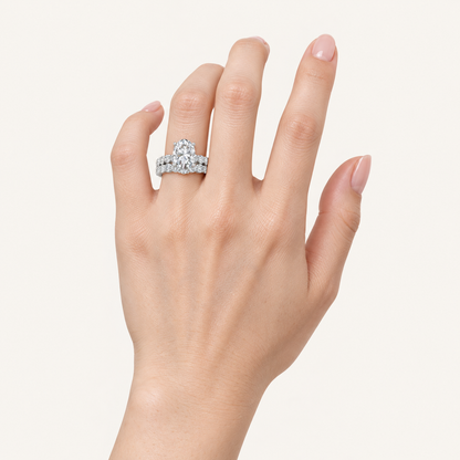 5.00CT Oval Cut Lab Grown Diamond Bridal Set
