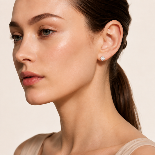 0.4CT Round Cut Lab Grown Diamond Stud Earring
