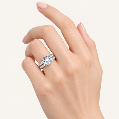 3.00CT Round Cut Lab Grown Diamond Bridal Set