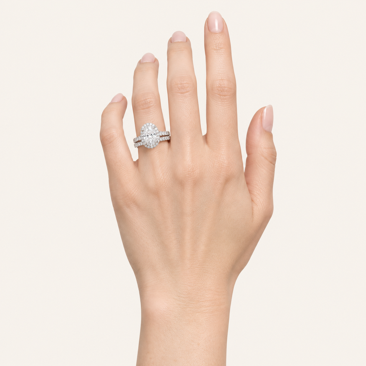 3.00CT Oval Cut Lab Grown Diamond Bridal Set