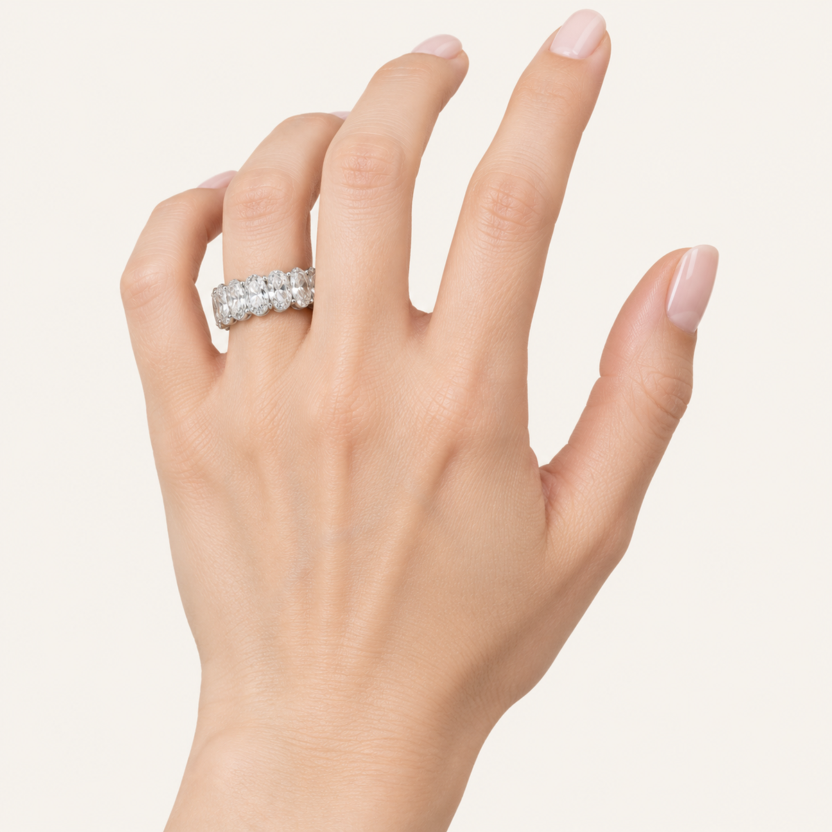 5.00CT Oval Cut Lab Grown Diamond Eternity Band Ring