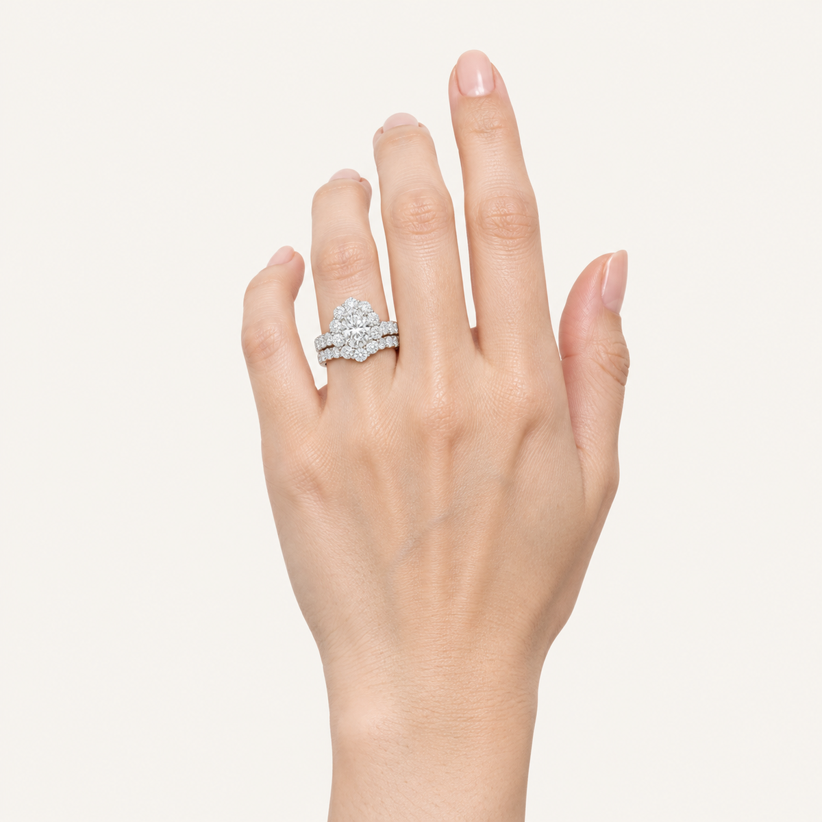 3.00CT Round Cut Lab Grown Diamond Bridal Ring Set