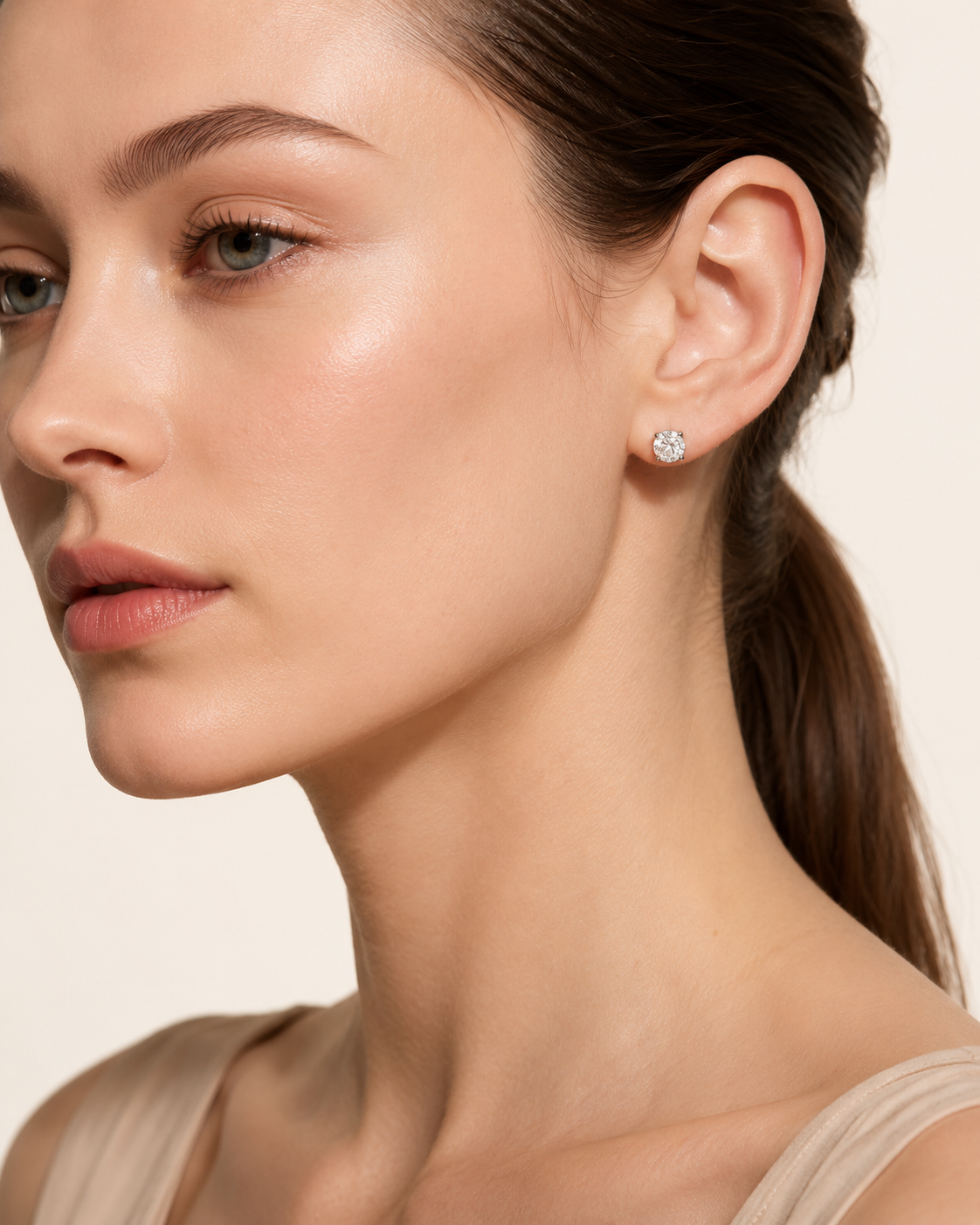 0.4CT Round Cut Lab Grown Diamond Stud Earring