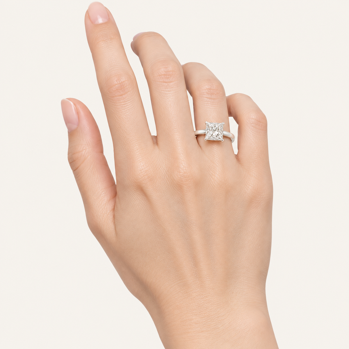 3.00CT Princess Cut Lab Grown Diamond Solitaire Ring