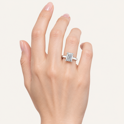 3.00CT Emerald Cut Lab Grown Diamond Solitaire Ring