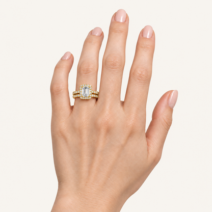 2.25CT Emerald Cut Lab Grown Diamond Bridal Ring