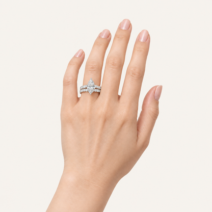 2.33CT Pear Cut Lab Grown Diamond Ring Set
